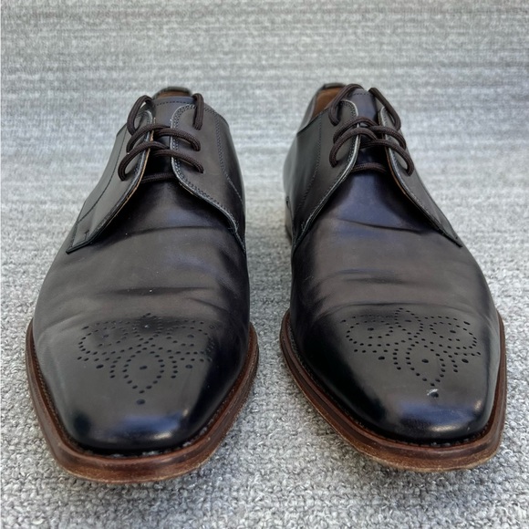 MAGNANNI Gerardo Medallion Toe Derby Leather Shoes Brown Men's Size 11 US - Picture 4 of 13